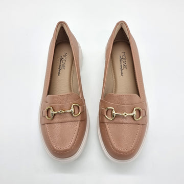 Modare 7357-106 Flat Loafer in Nude Napa